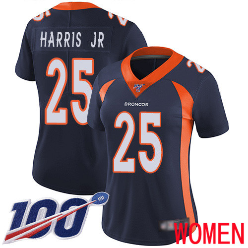 Women Denver Broncos #25 Chris Harris Jr Navy Blue Alternate Vapor Untouchable Limited Player 100th Season Football NFL Jersey